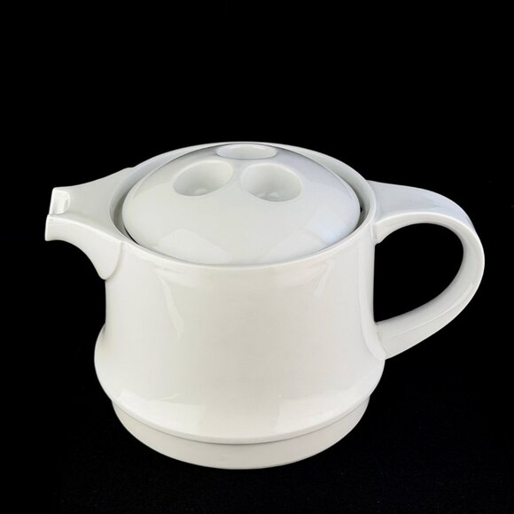 Georg Jensen Lausanne White Porcelain Teapot Modernist Swiss Fine Porcelain - Picture 3 of 13